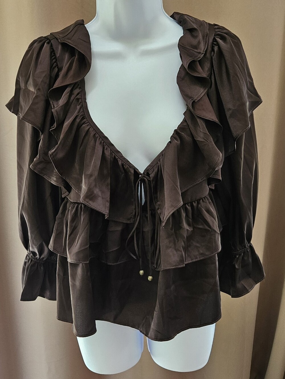 NWT Francesca's Ella Ruffle Tiered Blouse